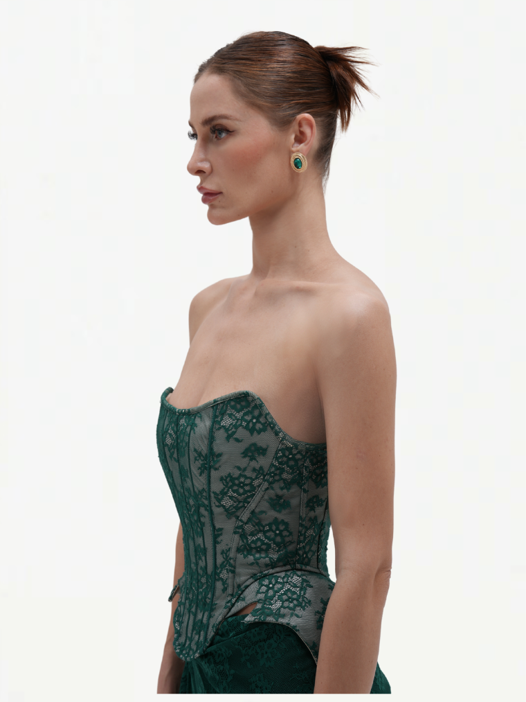 Fashion Stop Luxe Floral Lace Corset Top