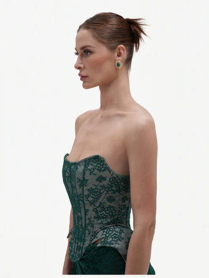 Fashion Stop Luxe Floral Lace Corset Top