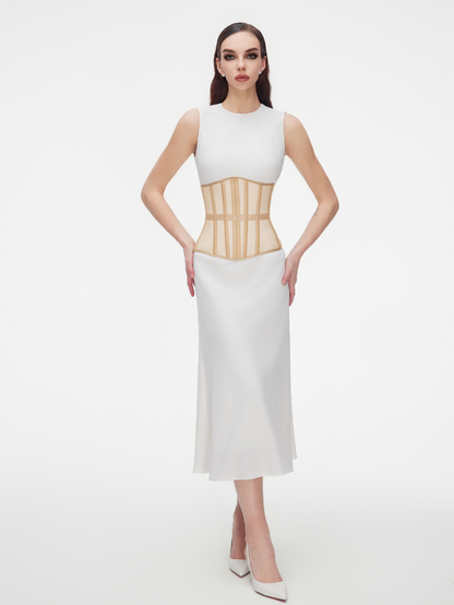 Fashion Stop Black Mesh Lace-Up Underbust Corset Belt