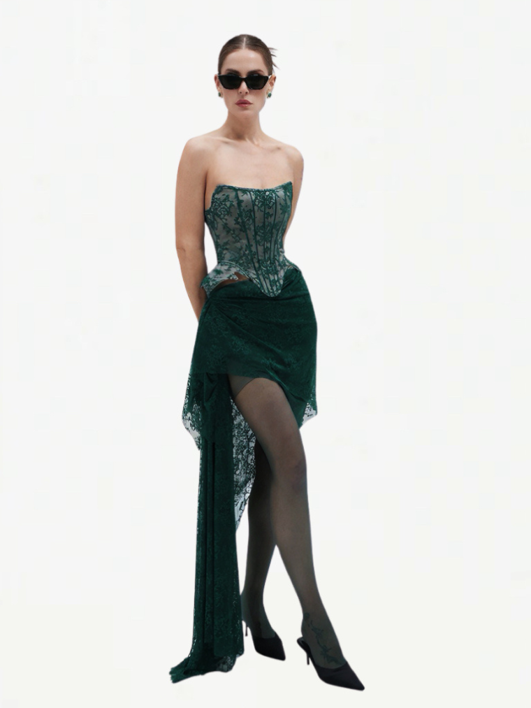 Fashion Stop Luxe Floral Lace Corset Top