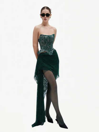 Fashion Stop Luxe Floral Lace Corset Top