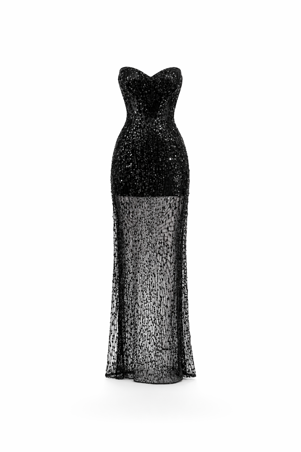 Fashion Stop Swan Black Sequin Gown