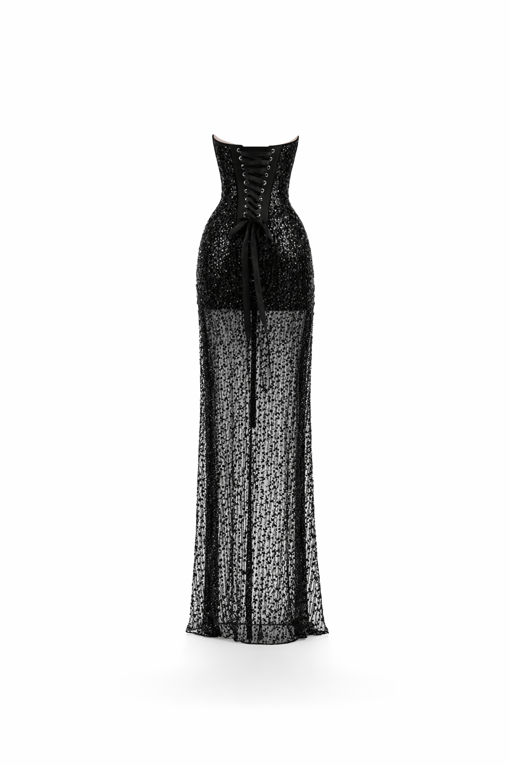 Fashion Stop Swan Black Sequin Gown